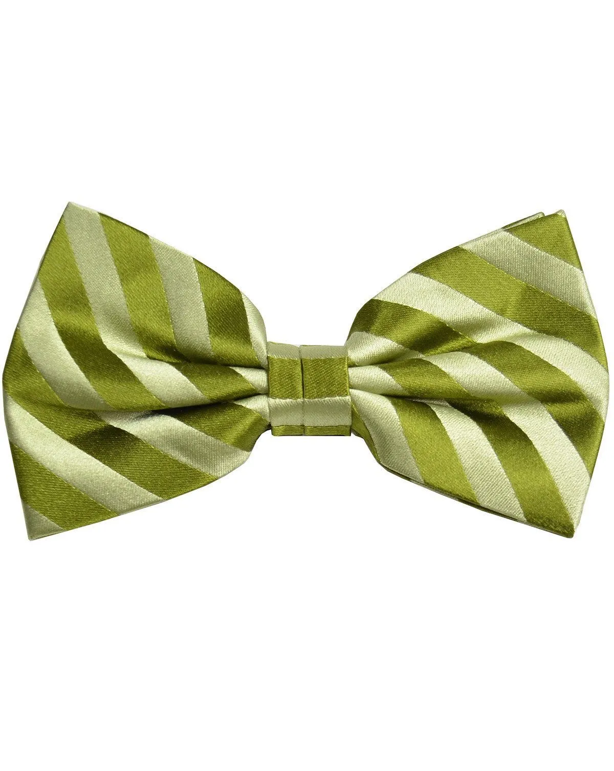 Green Striped Silk Bow Tie