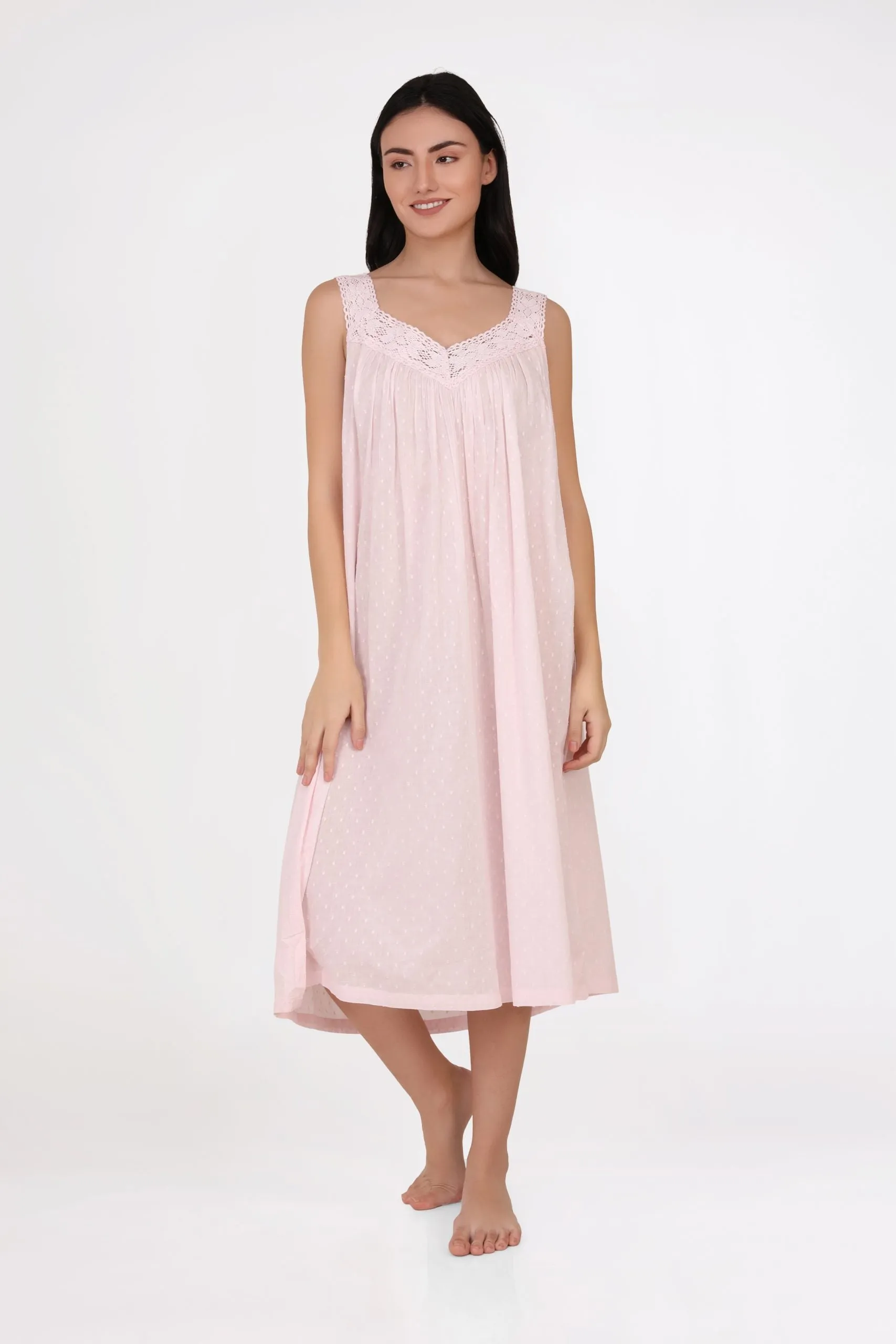 Hailspot Cotton Short Nightie Pink