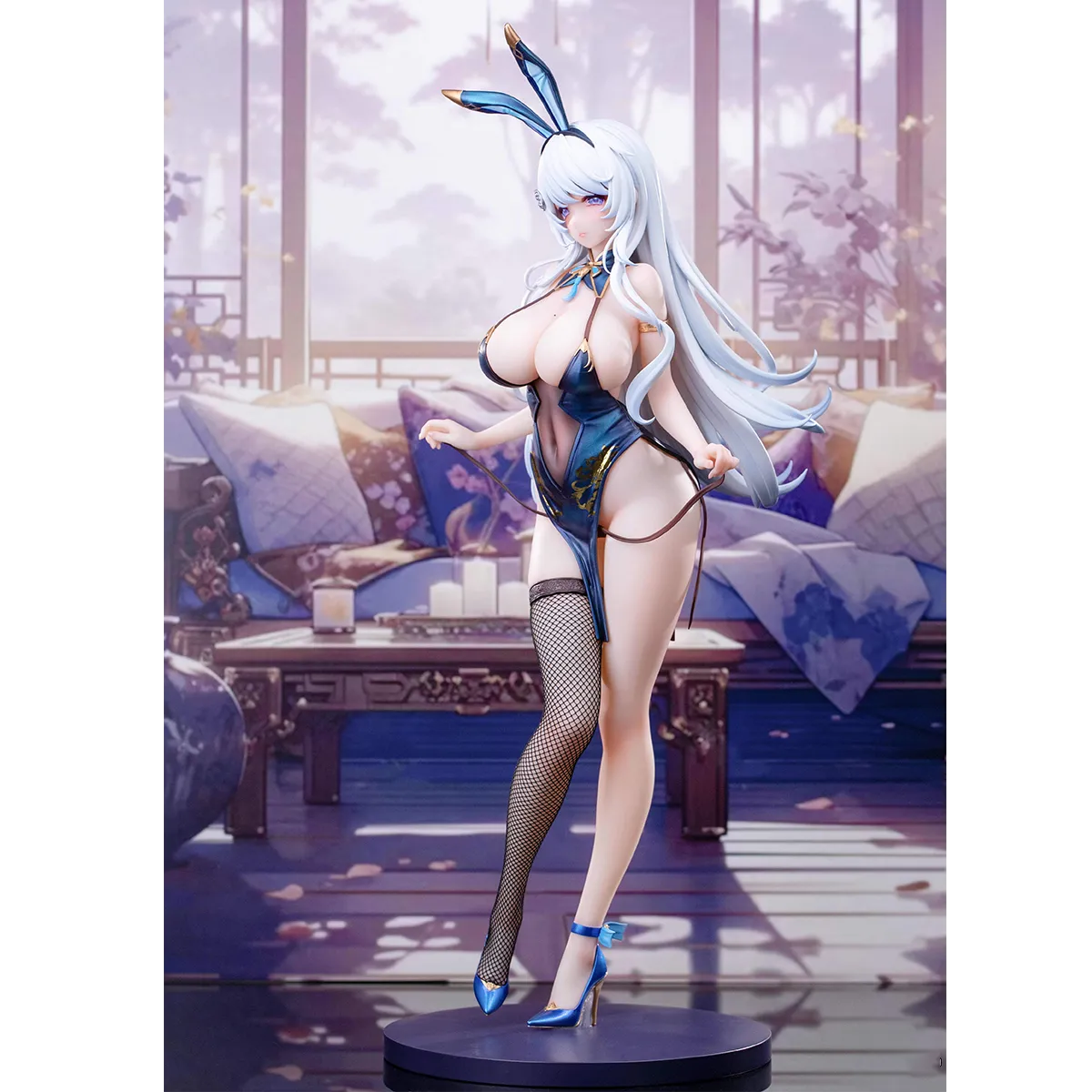 HiPlay Hapitopi Real Fishnet Stockings Tracking Eyes Thermochromic Paint Victorious Bunny Girl Anime Figurine