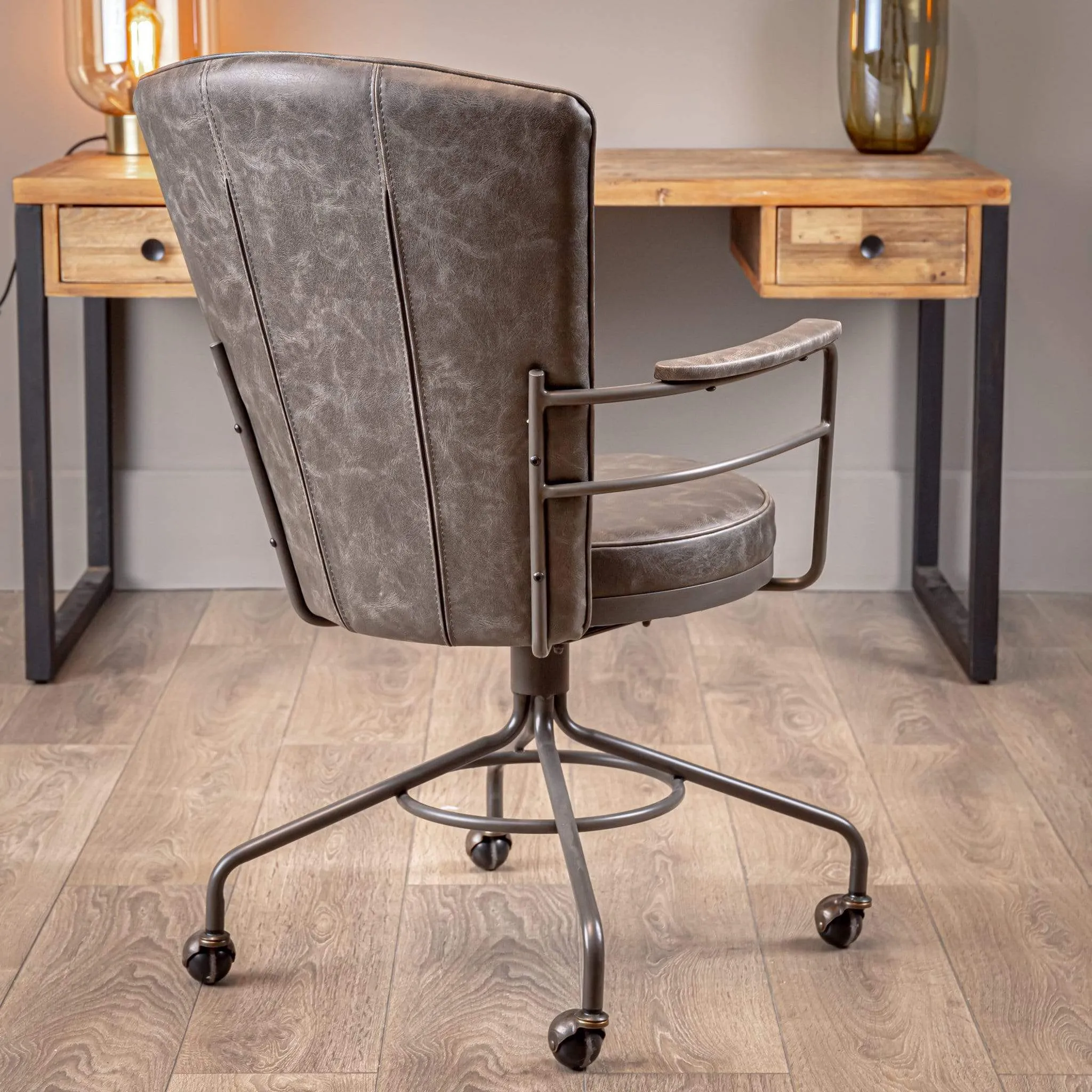 Hue Black Leather Office Chair