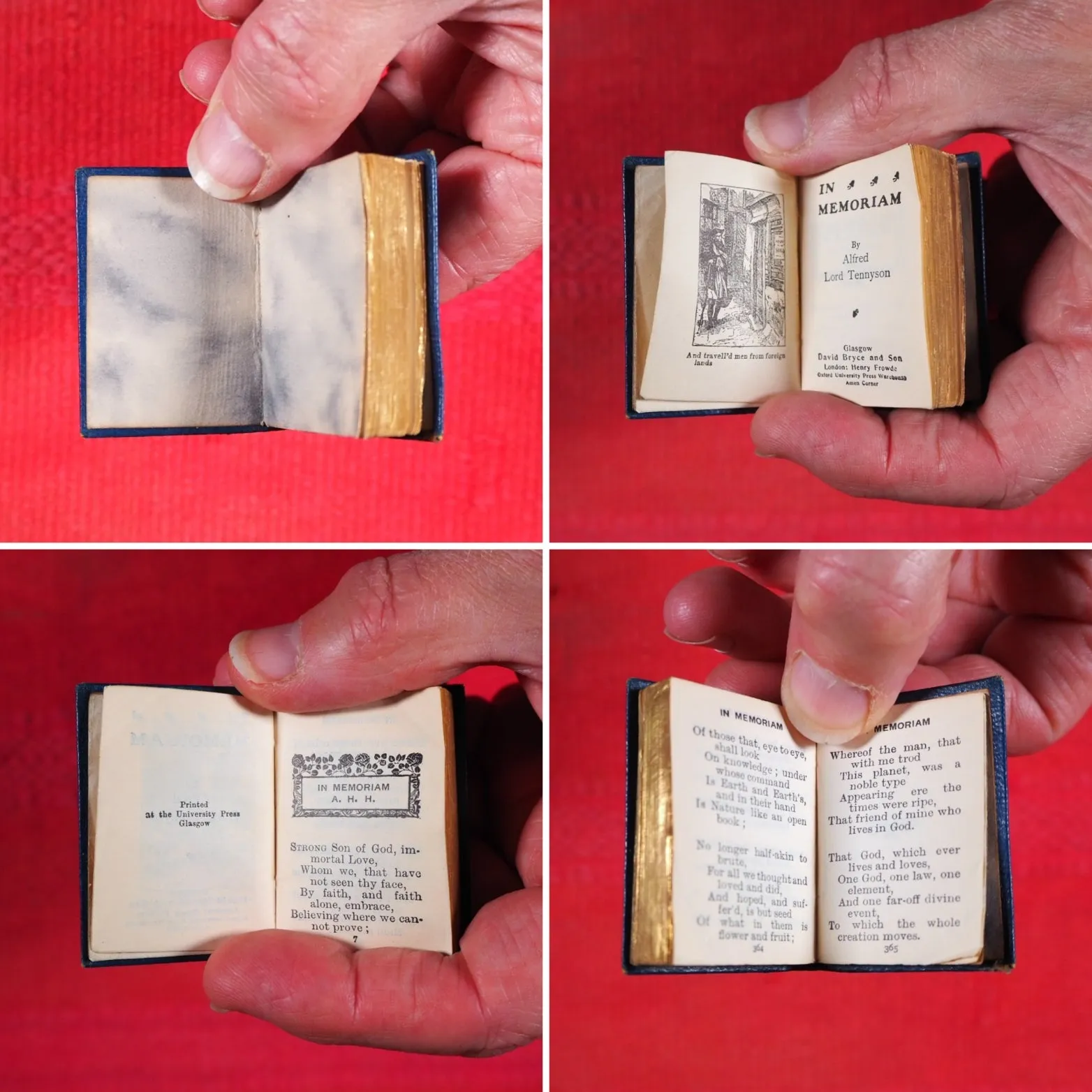 In Memoriam. >>MINIATURE BOOK WITH DUSTJACKET<< Tennyson, Alfred Lord. David Bryce & Son, Glasgow. London, Henry Frowde, Oxford University Press. 1905 CONDITION: VERY GOOD