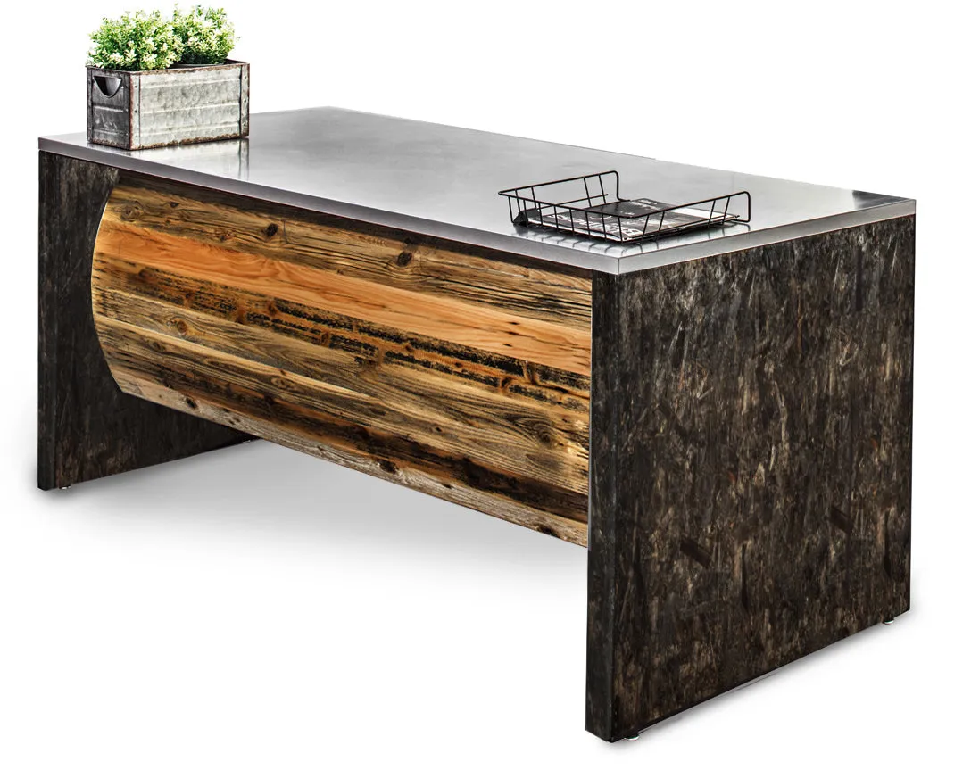 Industrial Reclaimed Barrel Front Desk