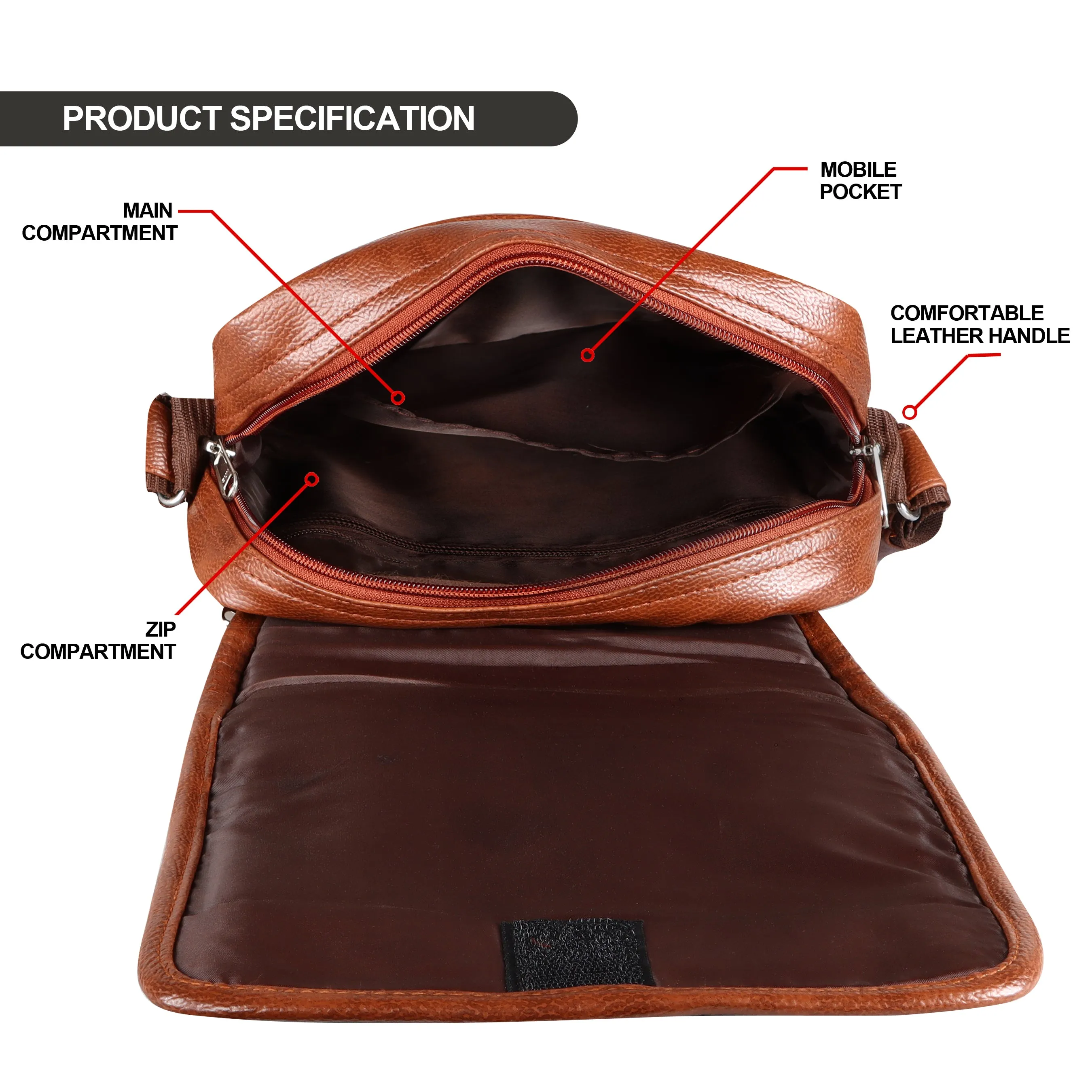 Jaxer Tan Sling Bag for Men & Women - JXRSB105