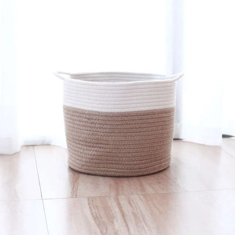 Jute Cotton Woven Storage Basket Storage Box Household Goods Toy Storage Bag