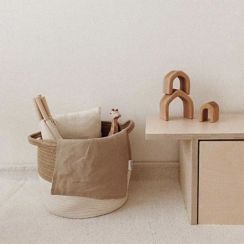 Jute Cotton Woven Storage Basket Storage Box Household Goods Toy Storage Bag