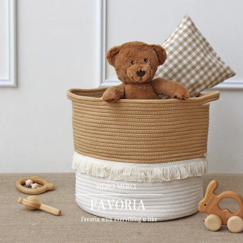 Jute Cotton Woven Storage Basket Storage Box Household Goods Toy Storage Bag