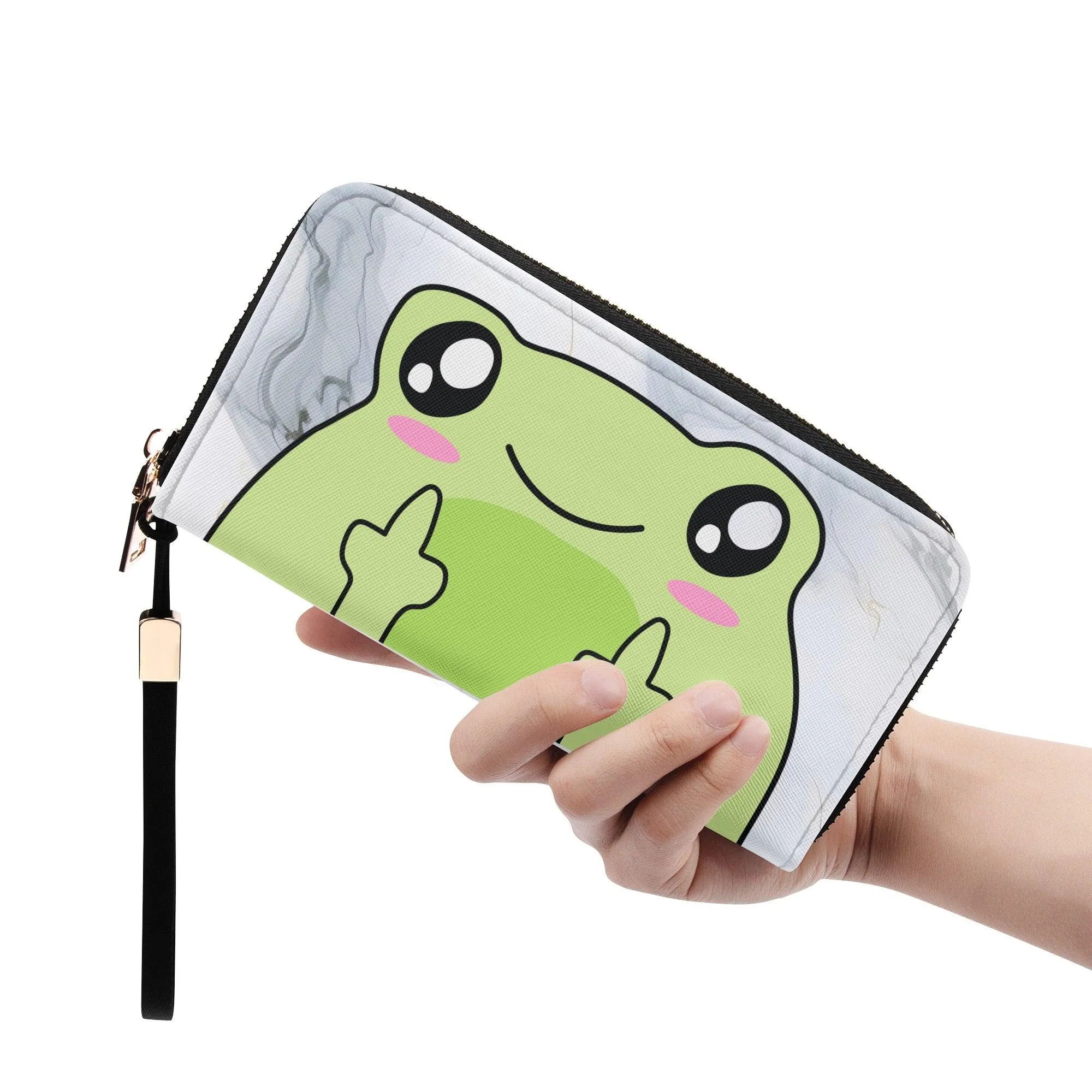 Kawaii Attitude Froggy Leather Zipper Wristlet Wallet