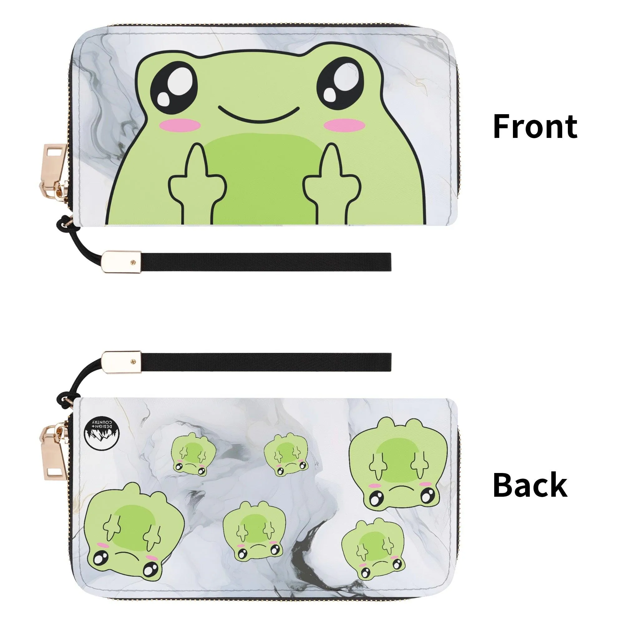 Kawaii Attitude Froggy Leather Zipper Wristlet Wallet