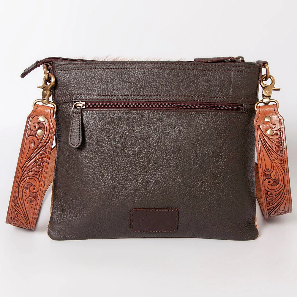 KBK110 - KBK110 -CROSS BODY Hand Tooled Saddle Leather with Cowhide Leather Ladies Bag KBK110 - KBK1