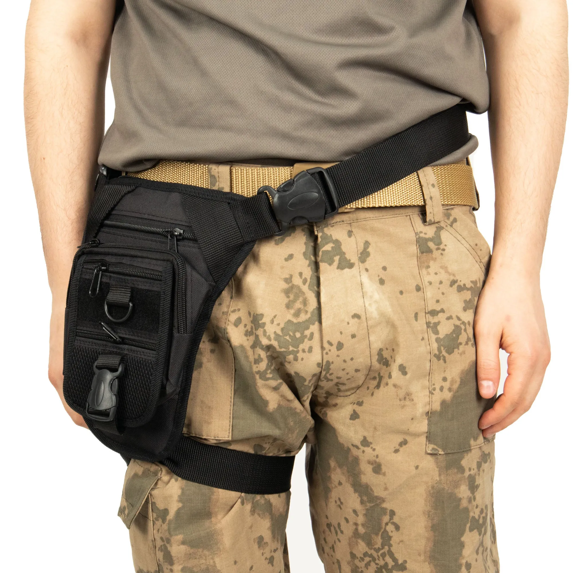 Khaki Shoulder or Leg Gun Carrying Bag with Strap