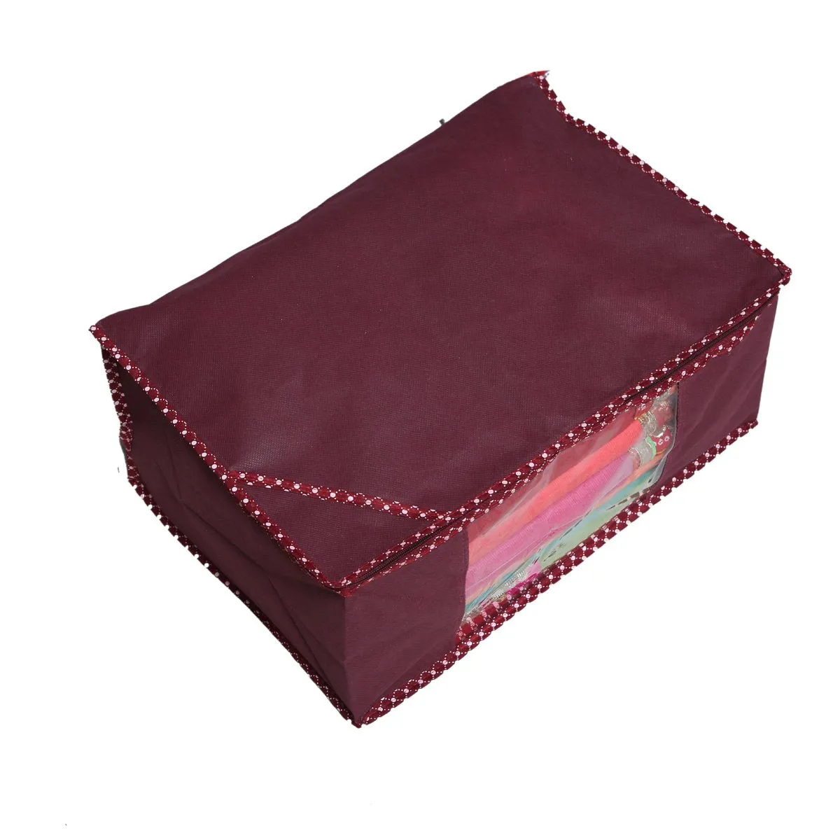 Kuber Industries 2 Piece Non Woven Saree Cover Set, Maroon