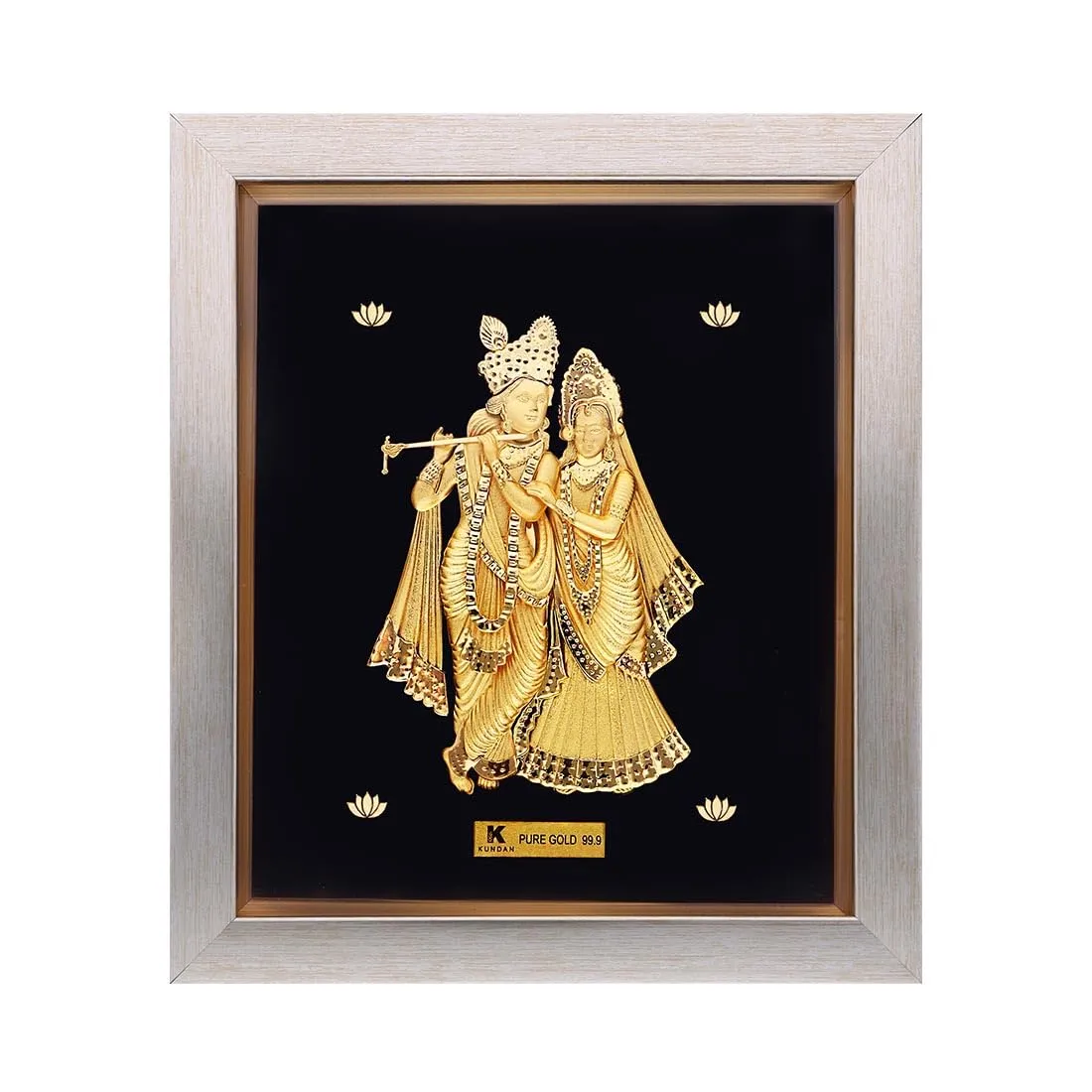 KUNDAN 24k Gold Foiled Handmade Radha Krishna Frame (S2) 16 * 18.5cm