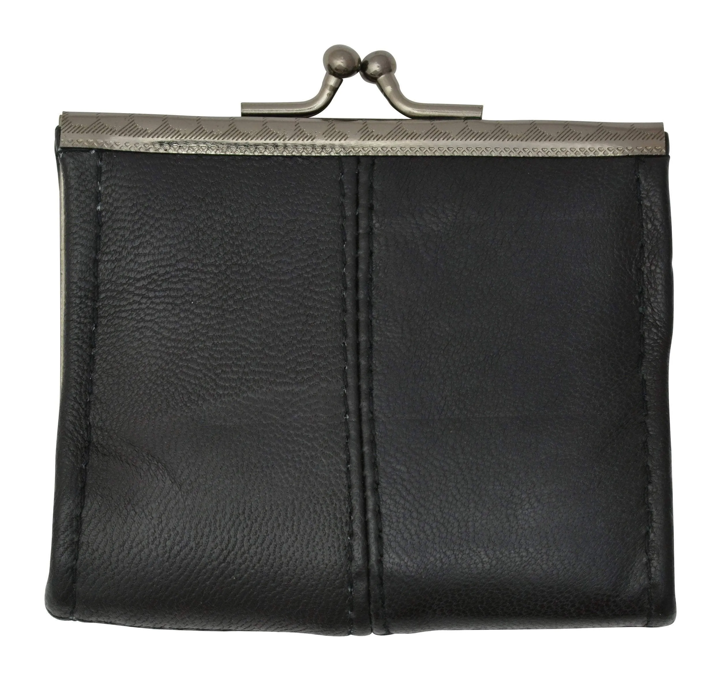 Ladies Black Small Change Coin Purse With Twist Snap Closure