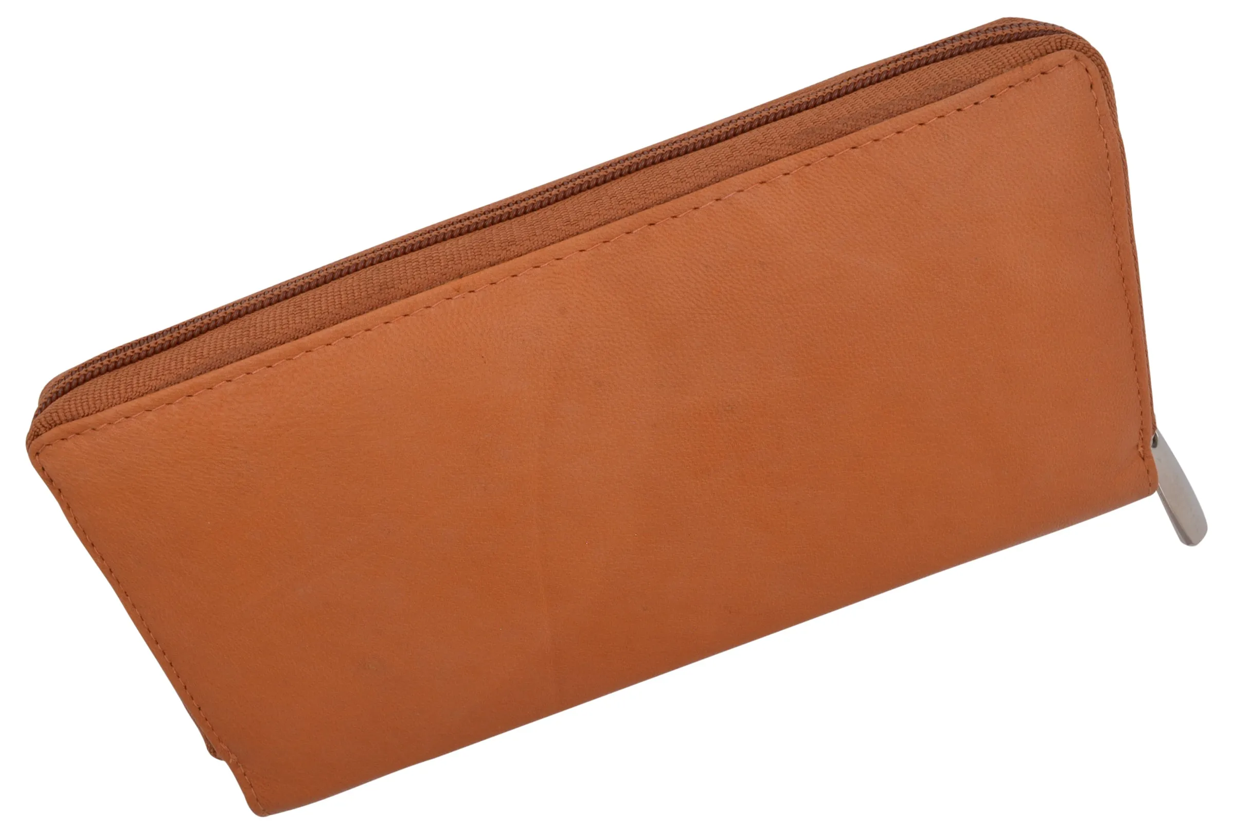 Ladies Genuine Leather Zip-Around Long Credit Card Wallet 7575GT