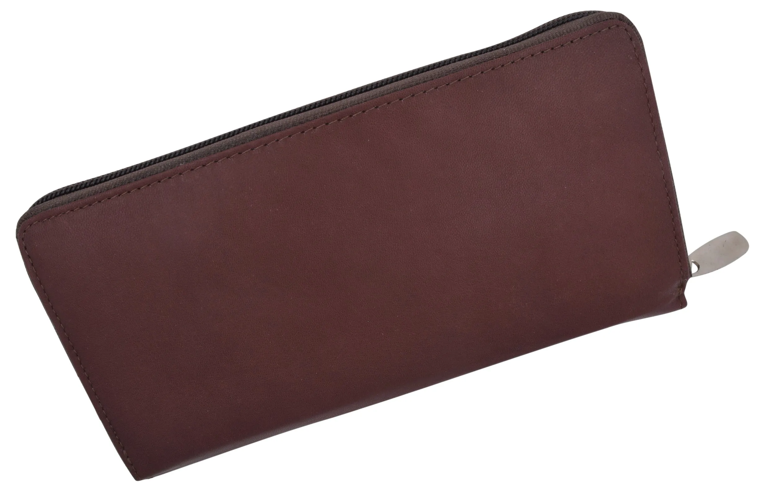 Ladies Genuine Leather Zip-Around Long Credit Card Wallet 7575GT