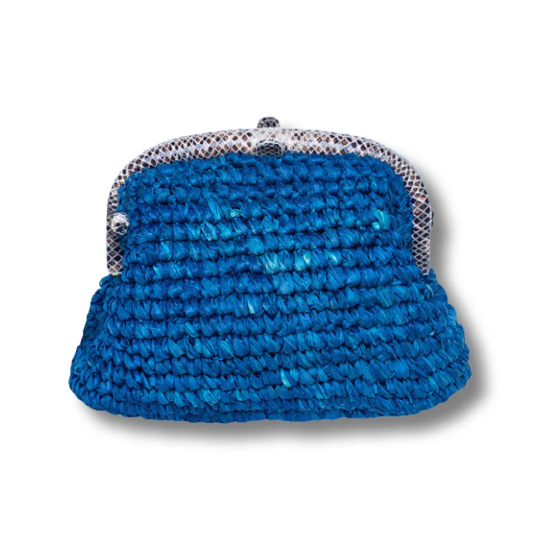 LADY RAFFIA SNAP BAG | BLUE