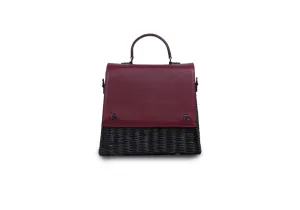 Laila Wicker Hand Bag (Burgundy)