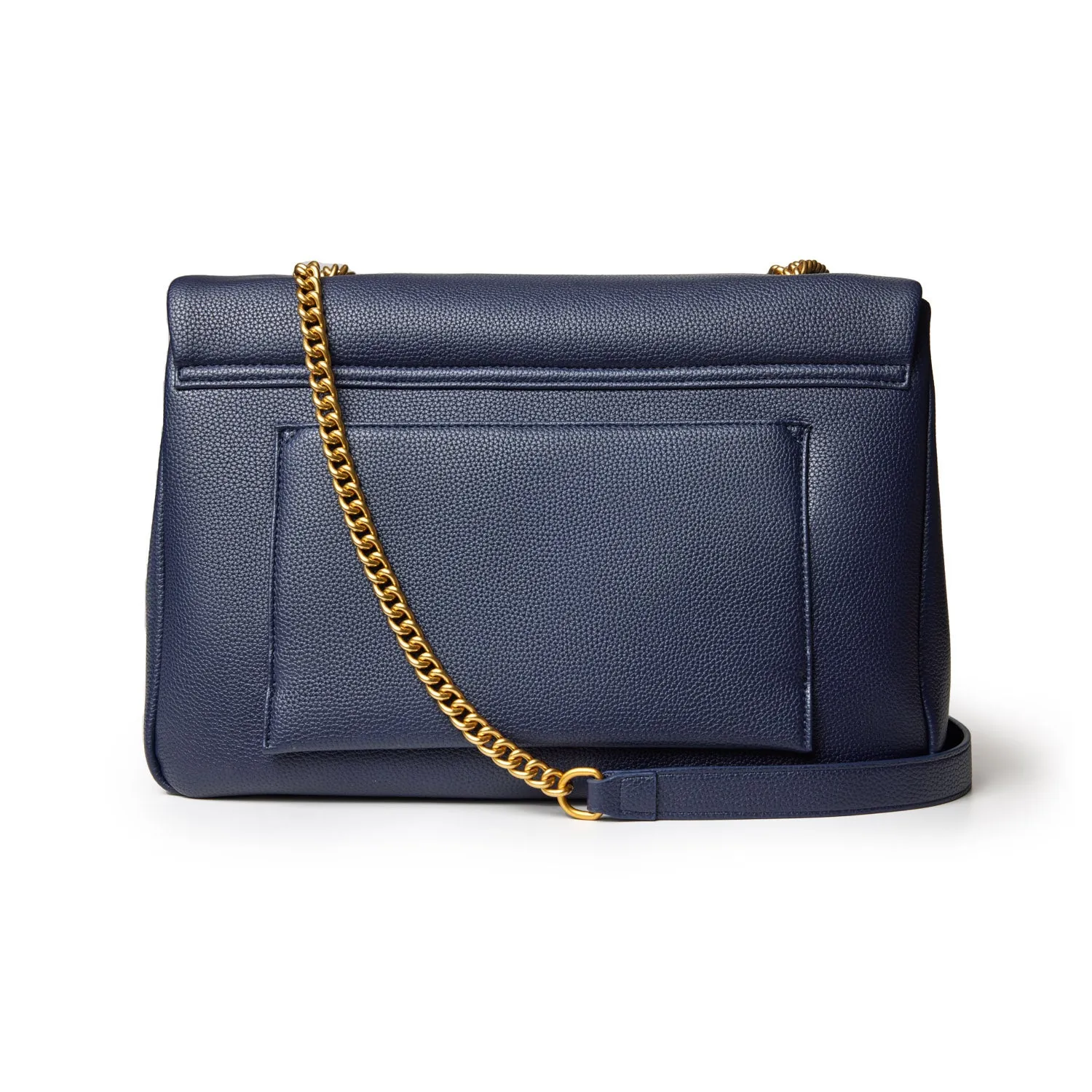 LARGE PEBBLE FLAP BAG - NAVY