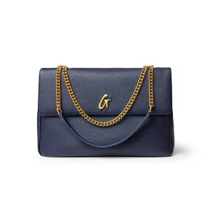 LARGE PEBBLE FLAP BAG - NAVY