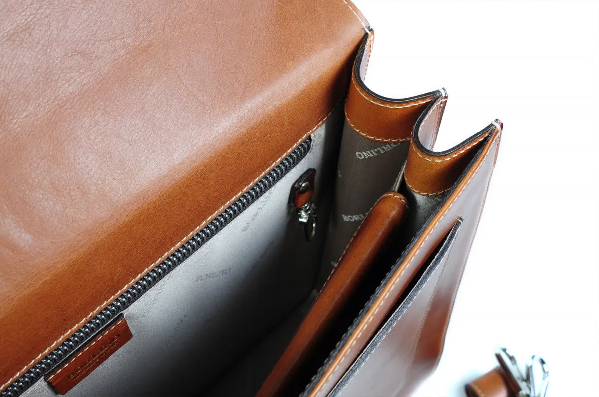 Leather Briefcase - The Arrezo - Terra Tan