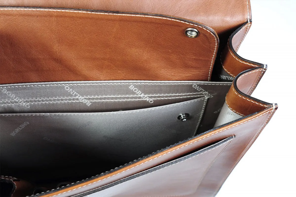 Leather Briefcase - The Arrezo - Terra Tan