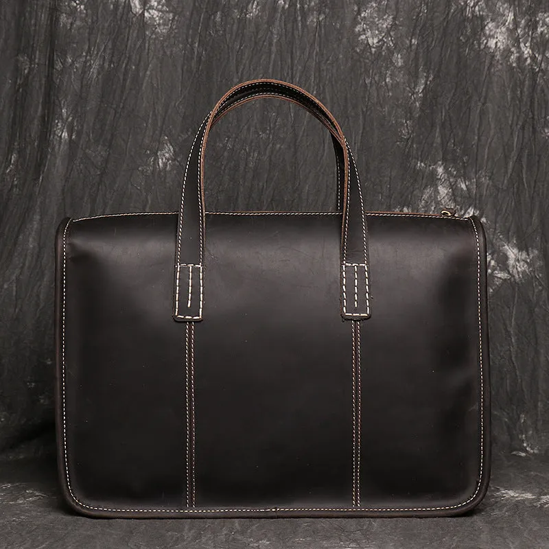 Leather Laptop Bag Messenger Bag Men Briefcase