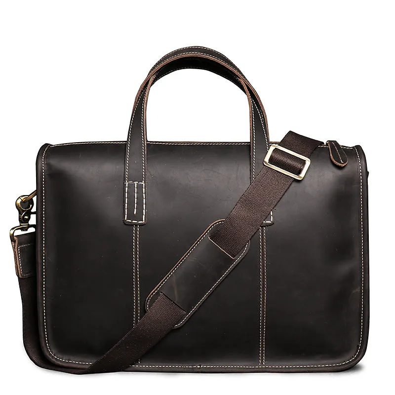 Leather Laptop Bag Messenger Bag Men Briefcase