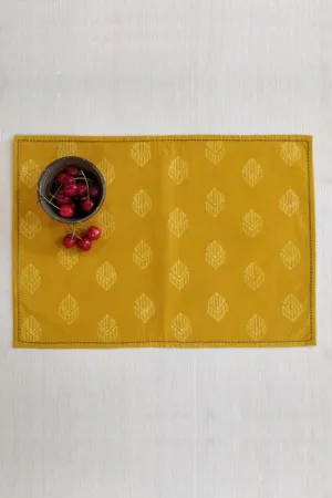 Leera Amber Yellow Ditsy Shibori Placemat  (Set of 2)