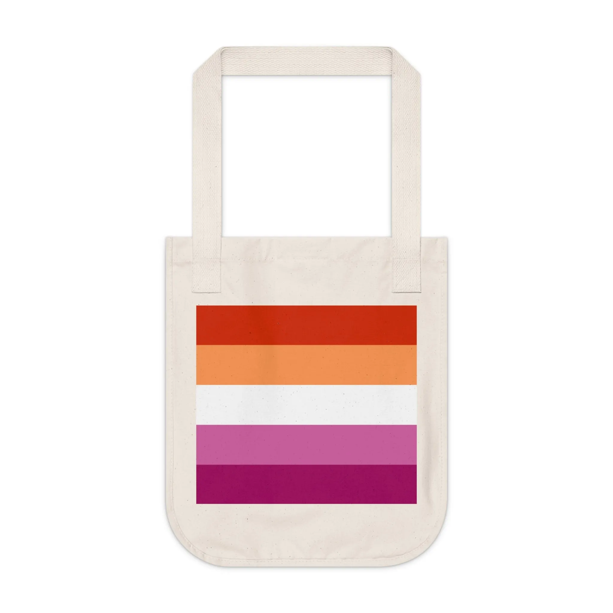 Lesbian Pride Eco-Friendly Stripe Design Canvas Tote Bag - Perfect for Shopping & Everyday Use