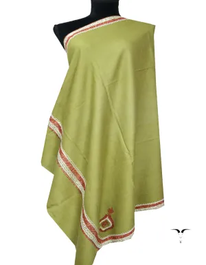 light green embroidery pashmina shawl 7443