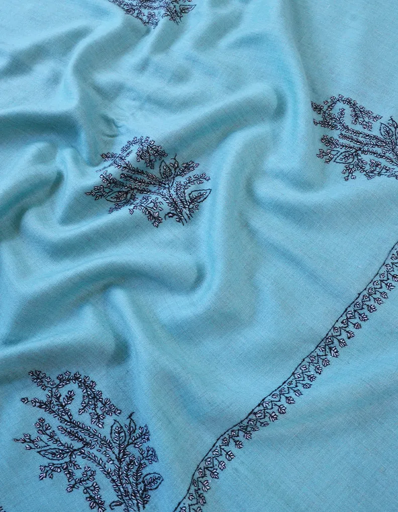 Light Green Embroidery Pashmina Shawl 7450