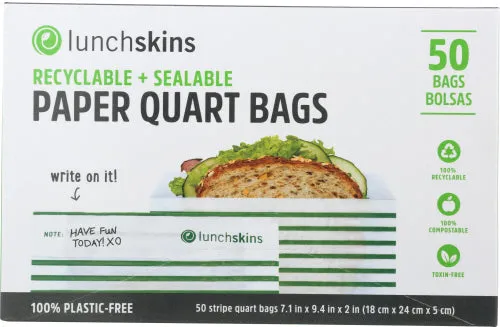 Lunchskins - Paper XL Sandwich Bag Stripe 50 Pc - Pack of 12