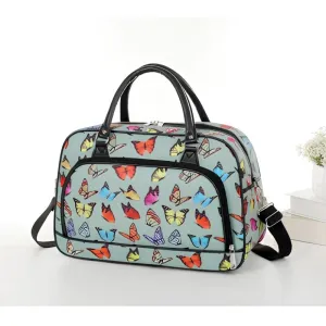 LX-13-1 Sage Butterflies All over print Overnight bag/Weekend/Holdall Bag