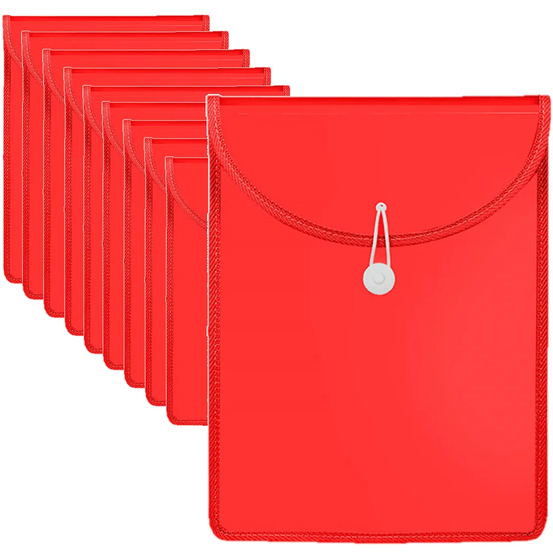 Marbig Top Load File Folder With Elastic Closure PP A4 Red Pack 10