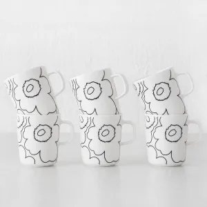 MARIMEKKO  |  PIIRTO UNIKKO MUG 2.5DL  |  WHITE   BLACK  |  BUNDLE X6