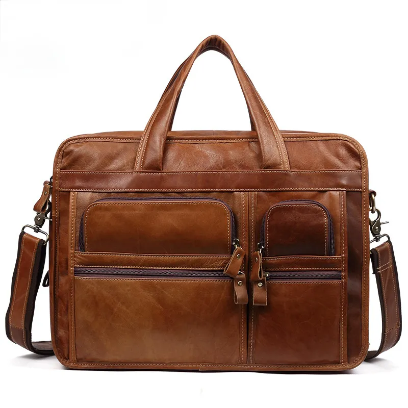 Men's Handmade Leather Business Briefcase B9913