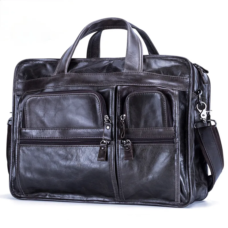 Men's Handmade Leather Business Briefcase B9913