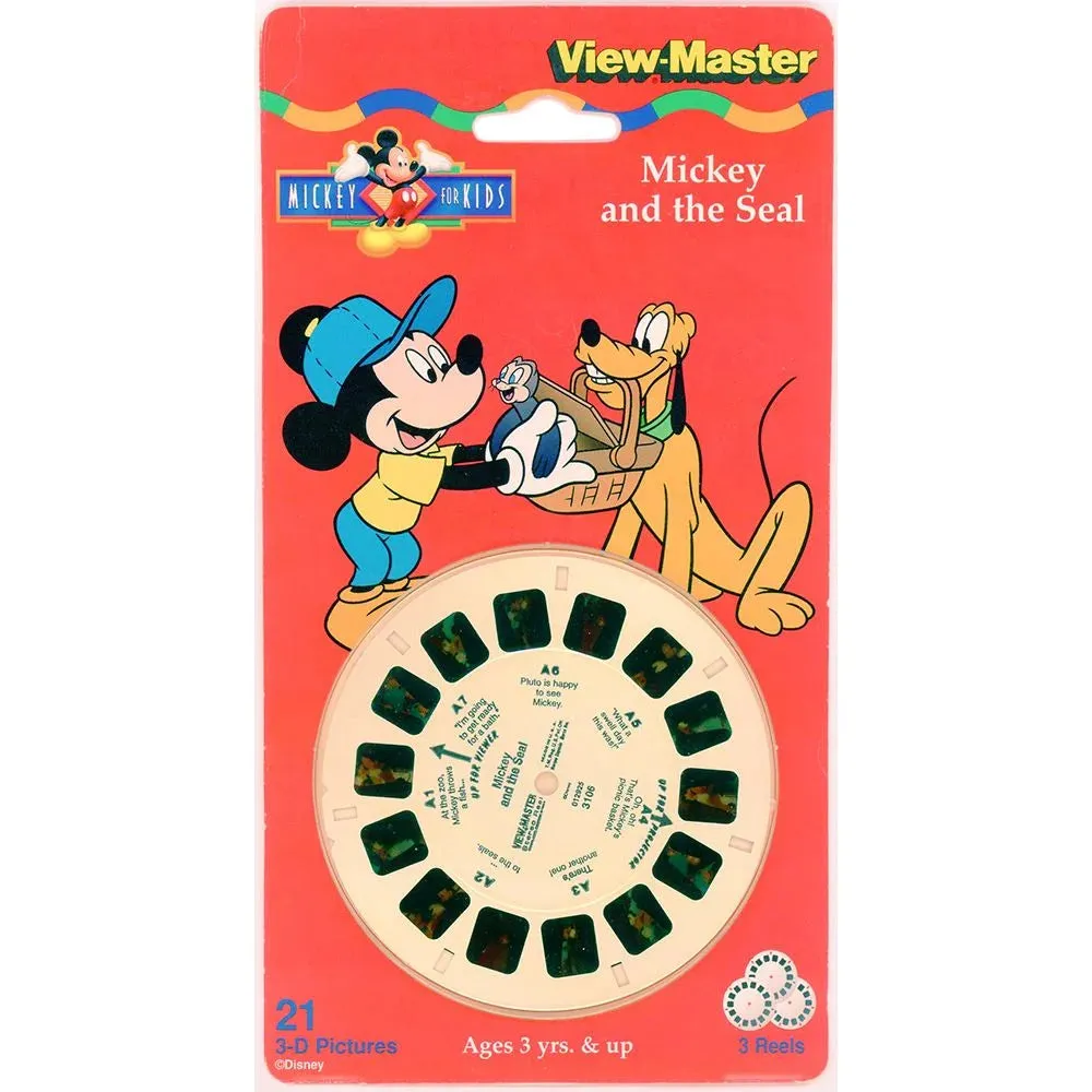 Mickey and the Seal - View-Master 3 Reel Set on Card - (zur Kleinsmiede) - (3106) - NEW