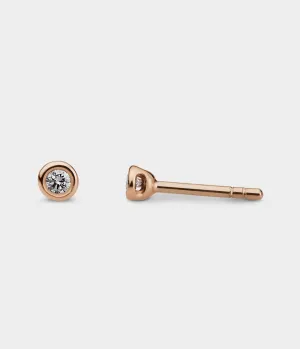 Mini Halo Studs in 14ct Rose Gold with Diamonds