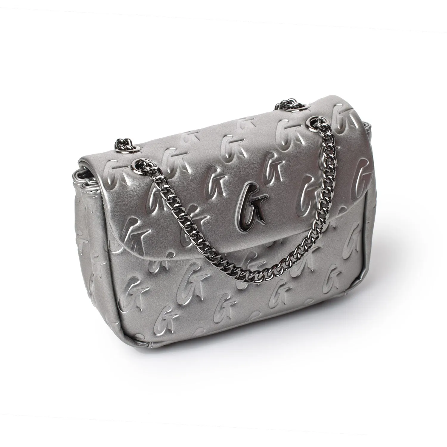 MINI MONOGRAM FLAP BAG - PLATINUM