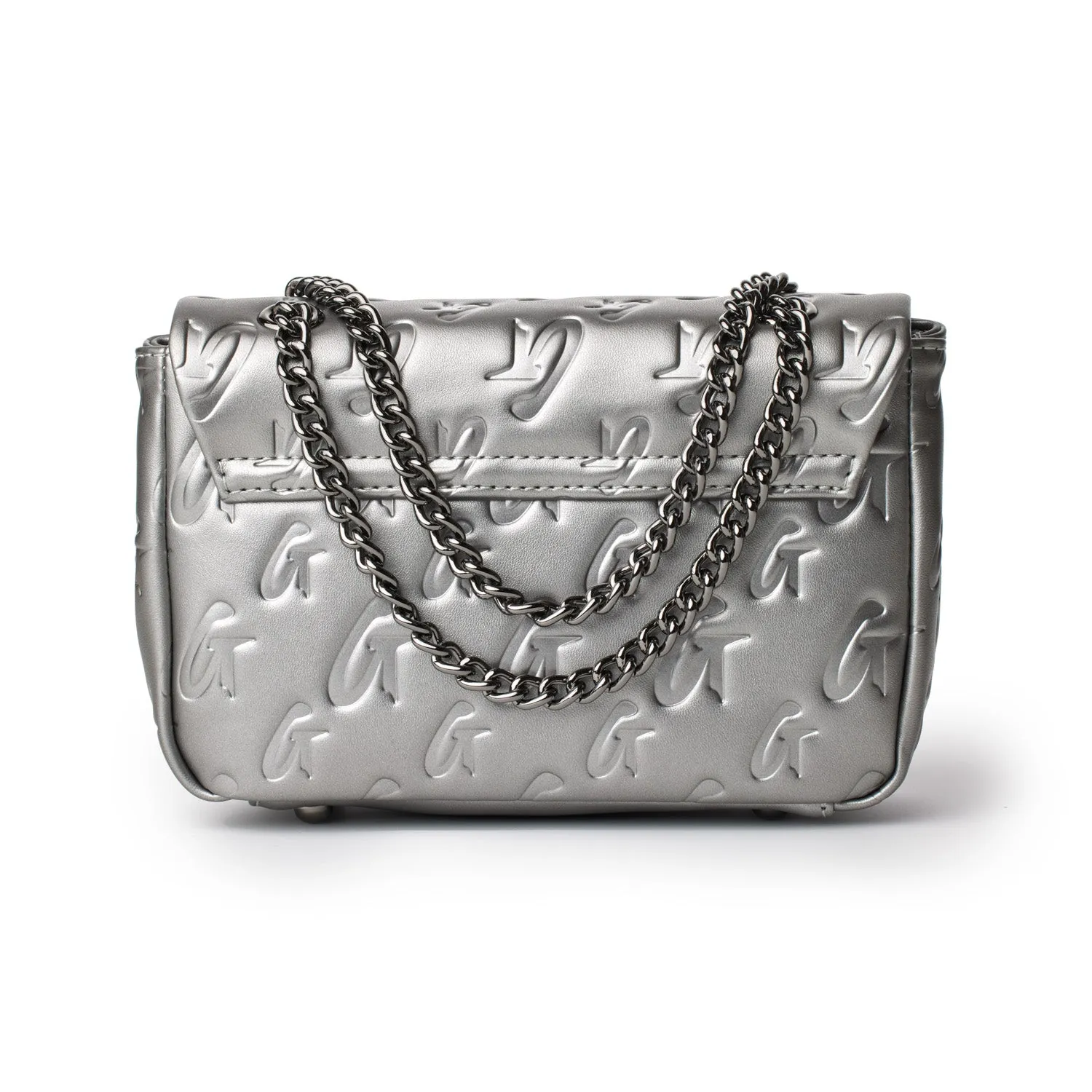 MINI MONOGRAM FLAP BAG - PLATINUM