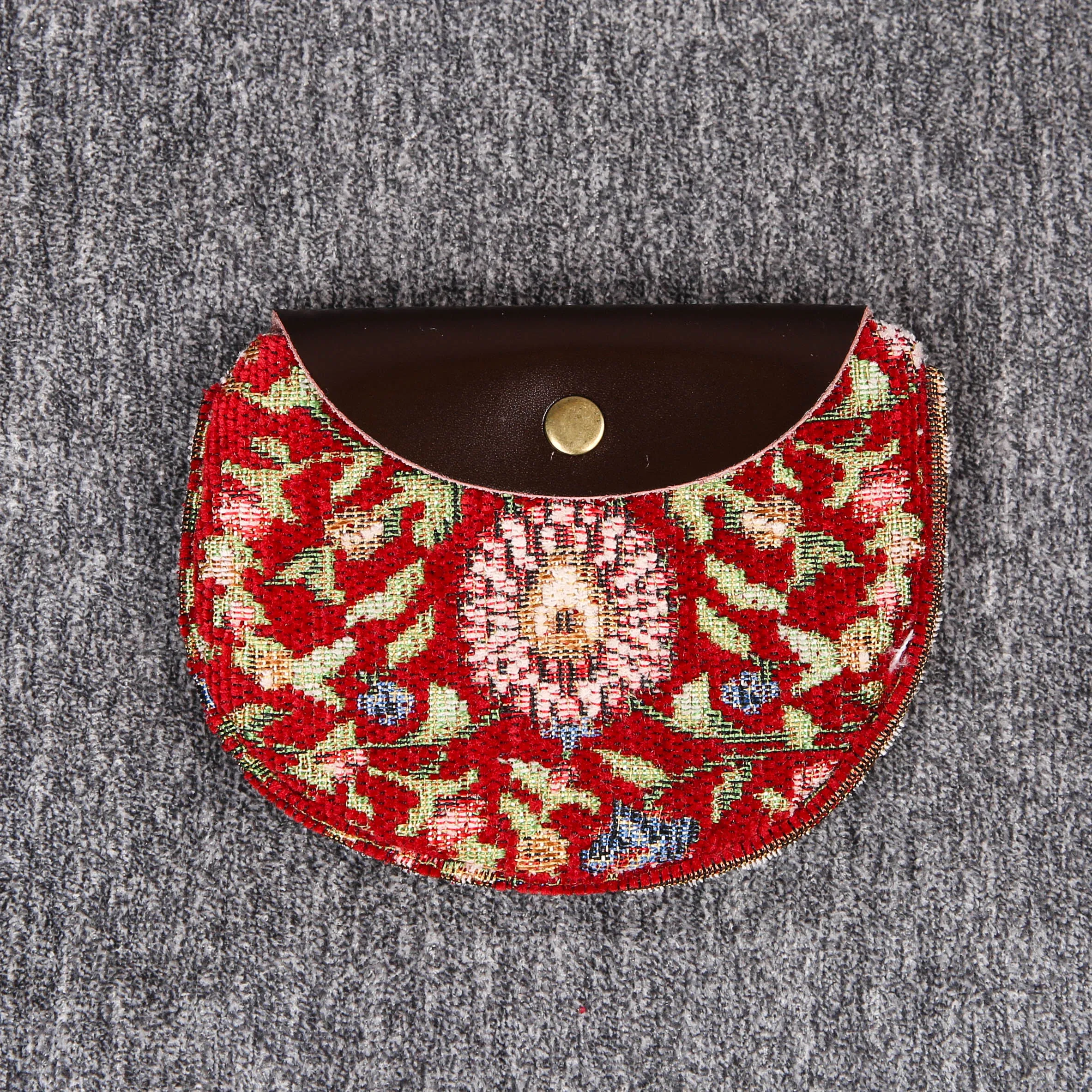 Minimalist Style Leather Carpet Coin Purse<br>Oriental Colors