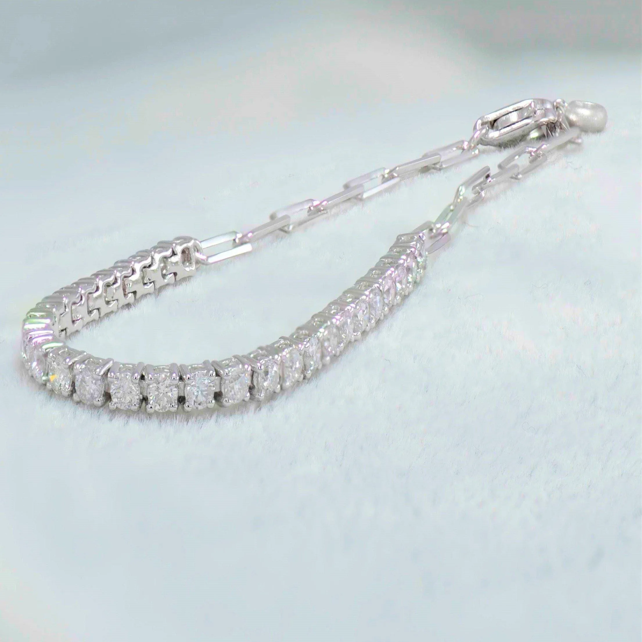 Modern & Slender Diamond Bar Tennis Bracelet in 18k White Gold - (#143 - BR1246 - #37950WG)