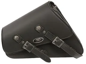 MOTORCYCLE SWING ARM SADDLEBAG PLAIN TWO STRAP WITH BUFFALO NICKEL RIGHT SIDE