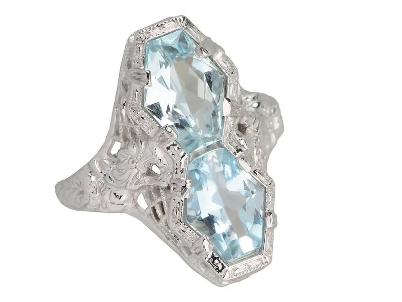 Mythologically Inspired Aquamarine Vintage Ring