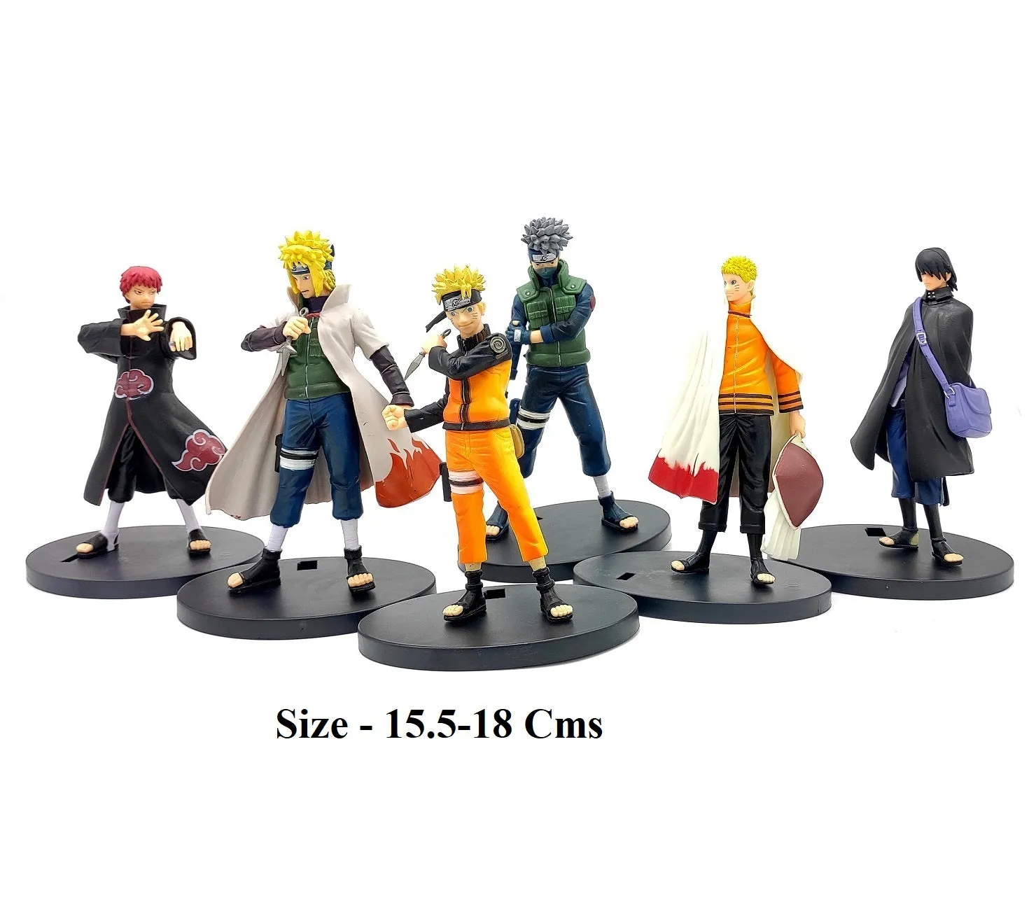 Naruto Set Of 6 Action Figure  Weeb Manga Collectible Model Toy | 16-18 Cms |