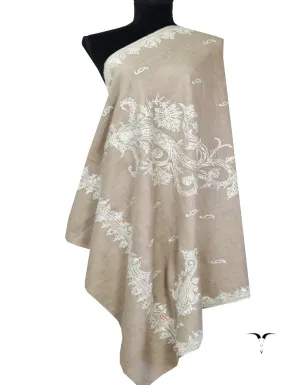 Natural Tilla Embroidery Pashmina Shawl 7590