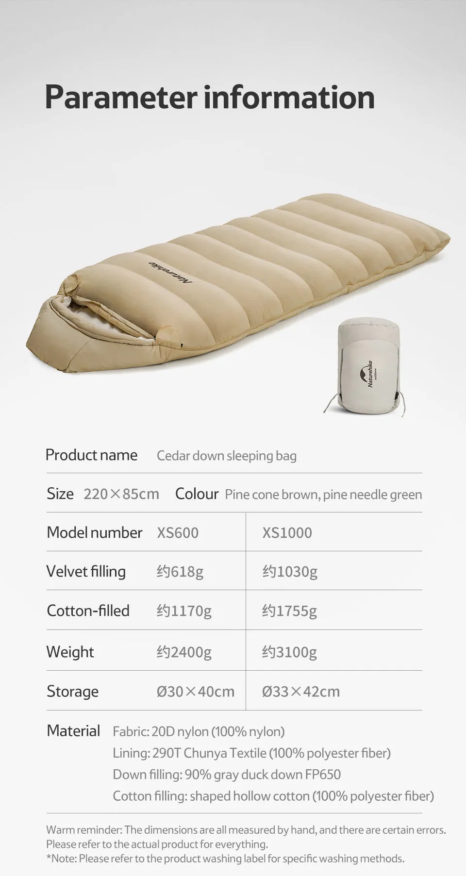 Naturehike "RDS” Cedar Down Sleeping Bag - Warm and Comfortable Outdoor Companion