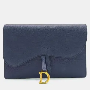 Navy Blue Saddle Chain Crossbody Bag