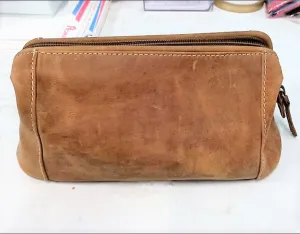 Naya Leather Travel Wash Bag